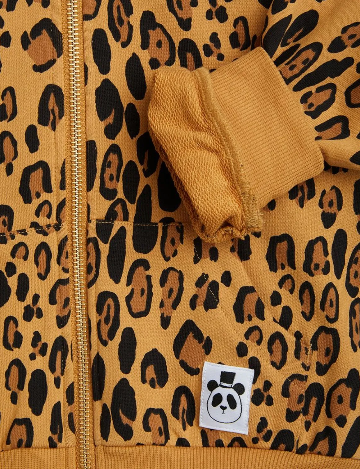 Basic Leopard Hoodie Med Dragkedja