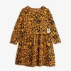 Basic Leopard Långärmad Klänning