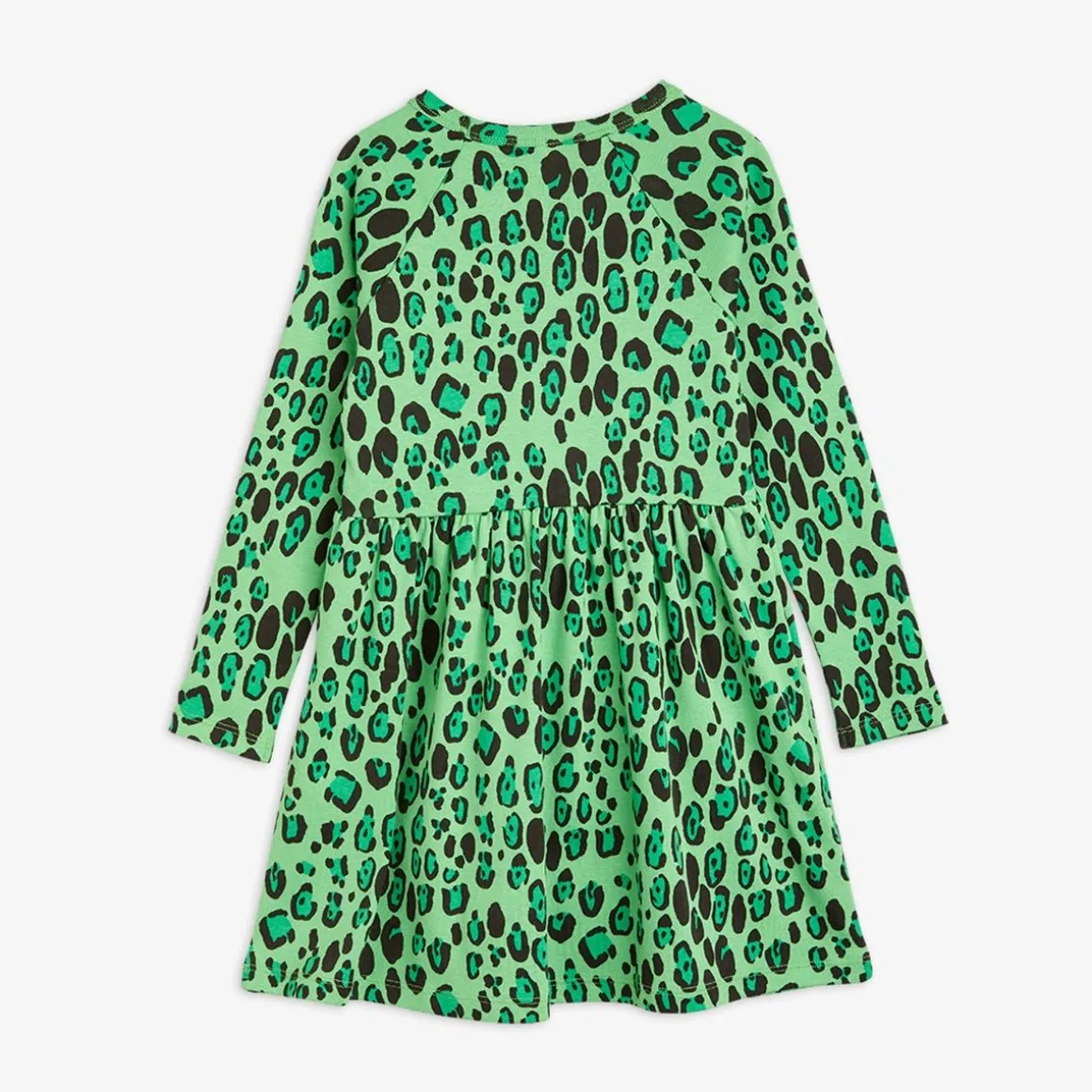 Leopard Långärmad Klänning Grön