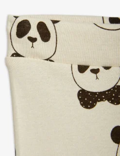 Panda Leggings Nyfödd Offwhite