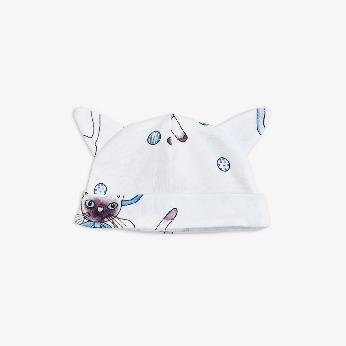 Siamese Cat Baby Beanie Med Kattöron