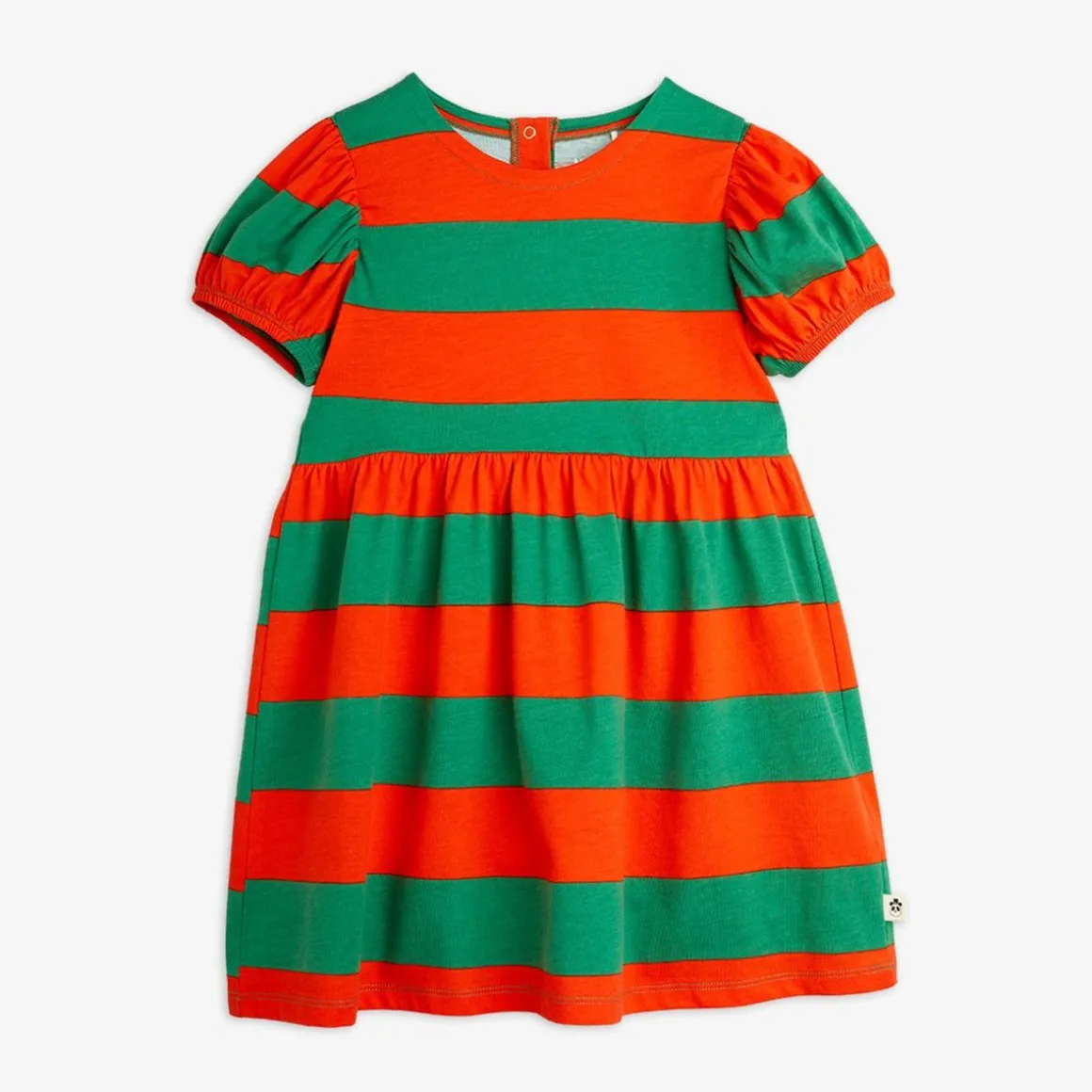 Stripe Puffärmad Klänning
